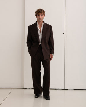 Wool DB Jacket - Brown