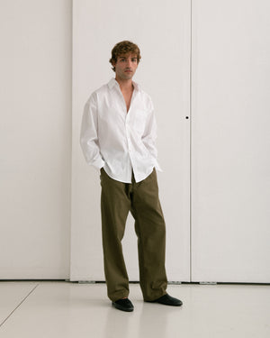Double Pleated Jeans - Army Green