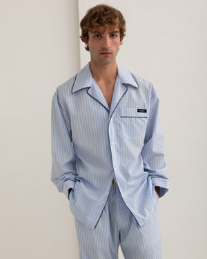 Bellagio Shirt - Light Blue Pinstriped